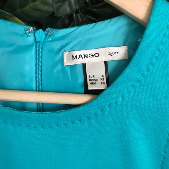 MANGO SUIT Teal/Nude Color Block Dress in size XS - Picture 3 of 6